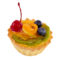 Cupcake with fruits isolated on white