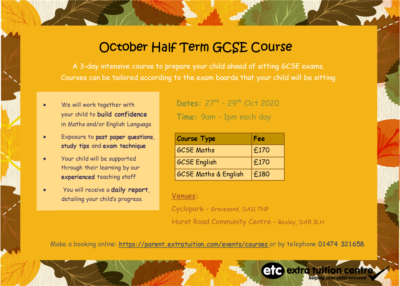 October Half Term Intensive Gcse Maths And English Courses