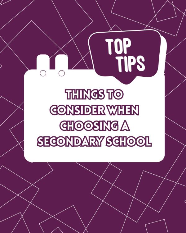 choosing secondary school graphic reads things to consider when choosing a secondary school.